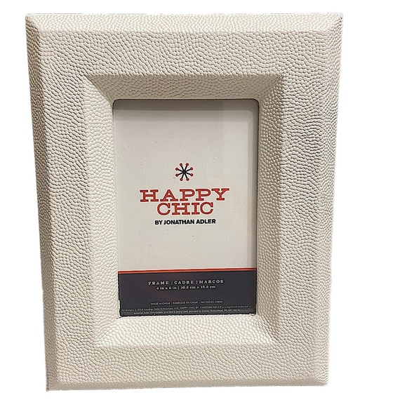 Johnathan Adler Happy Chic White Bubble Texture 4 x 6 Picture Frame. - Picture 1 of 7
